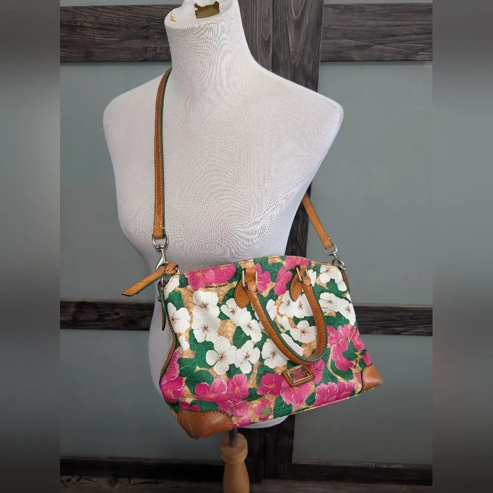 Dooney & Bourke Floral Leather Satchel Bag